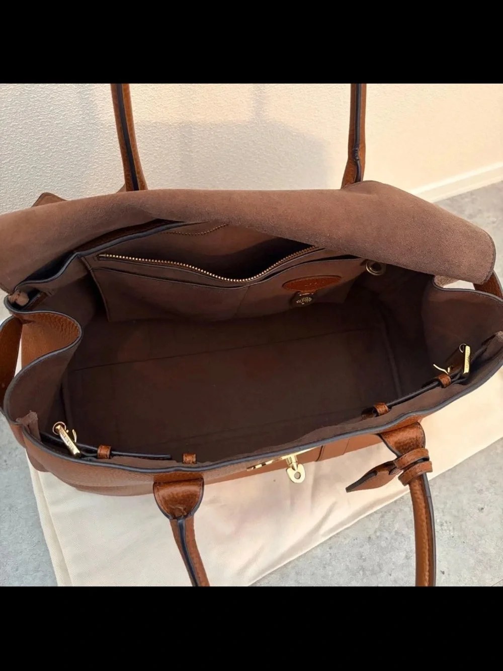 Mulberry Brown Leather Top-Handle Satchel